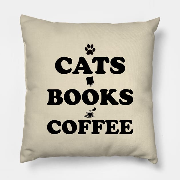 Cats books and coffee Pillow by Iskapa