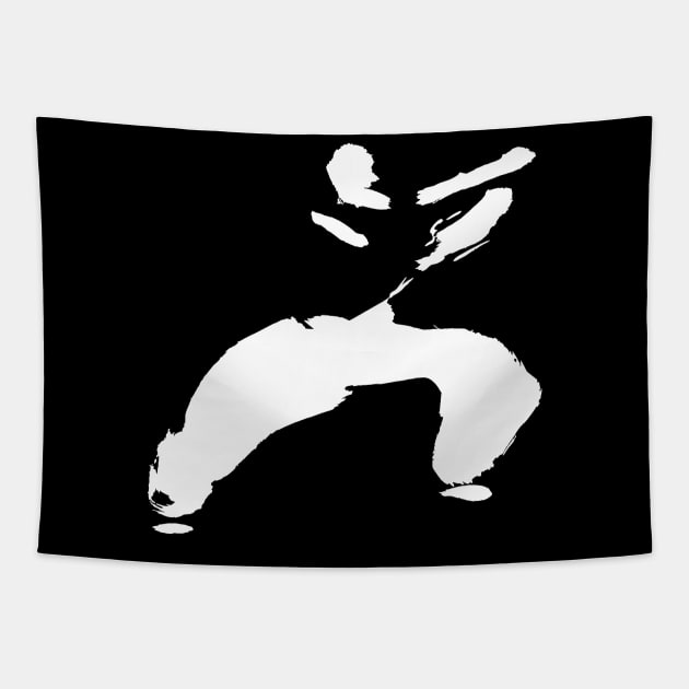 Kungfu Minimal Worrior Tapestry by Nikokosmos