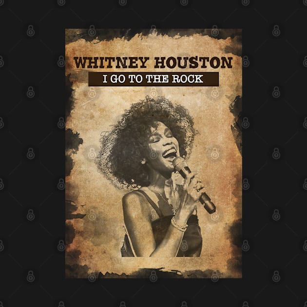 Vintage Old Paper 80s Style Whitney Houston /// I Go To The Rock by Madesu Art