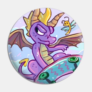 Skateboarding Spyro Pin