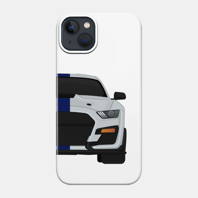 Shelby GT500 2020 Iconic-Silver + Kona-Blue Stripes - Mustang Shelby Gt500 - Phone Case
