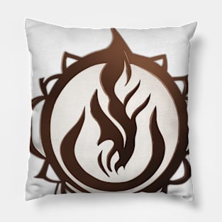 Fire Brown Shadow Silhouette Anime Style Collection No. 296 Pillow