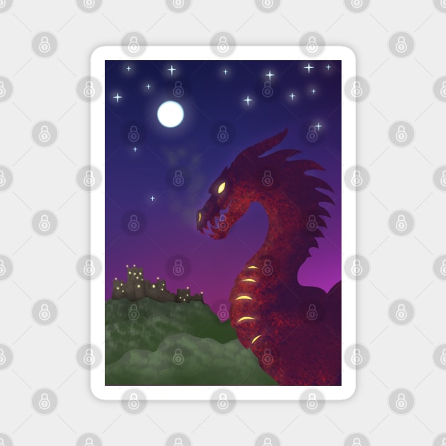 Medieval Dragon Twilight Magnet by SakuraDragon