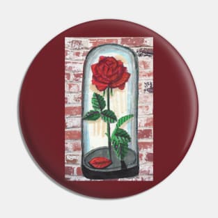 Rose in Glass Vessel Pin