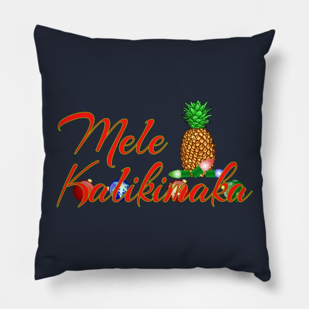 Mele Kalikimaka Island Christmas Pillow by macdonaldcreativestudios