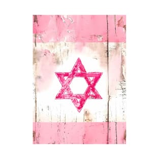 Pink Shabby Chic Star of David Painting T-Shirt