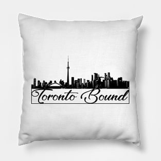 Toronto Skyline - Black Pillow