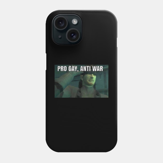Solid Snake "Pro Gay Anti War" Phone Case by otacon