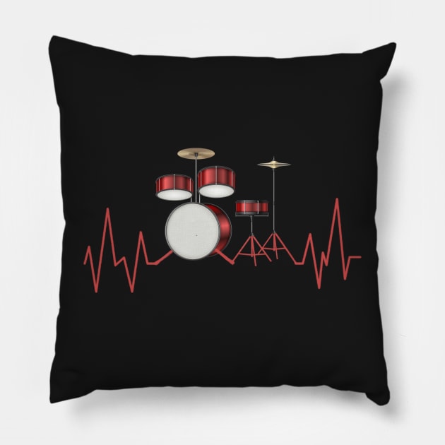 Drums Heartbeat - Drum Lovers Pillow by FogHaland86