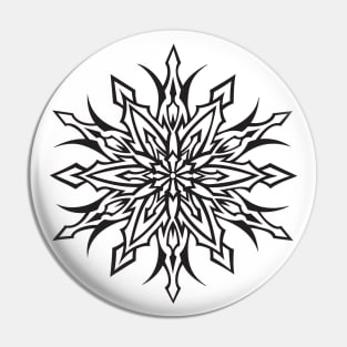 SYM STAR-TRIBAL- SNOWFLAKE DESIGN- BLACK Pin