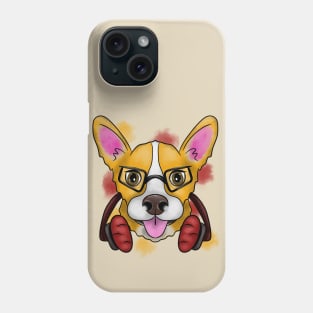 Corgi with headset Phone Case