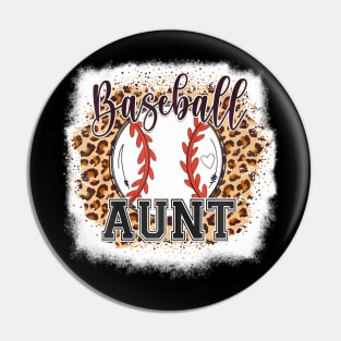 Baseball Aunt Leopard Bleached Womens Baseball Mothers Day Pin