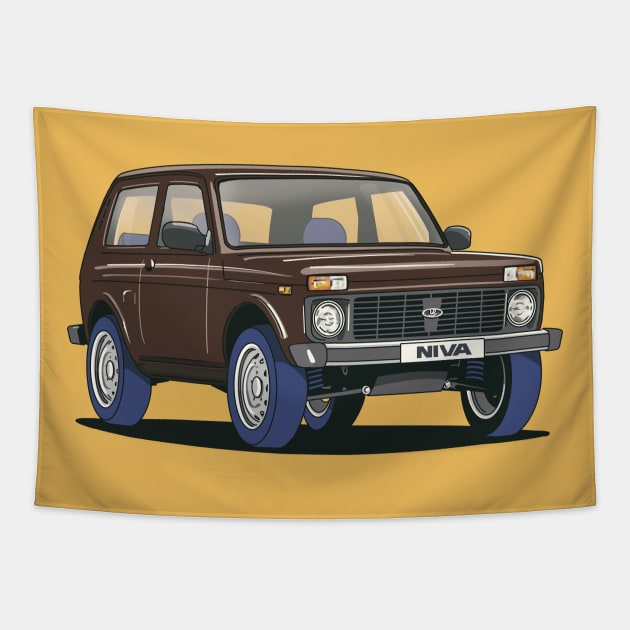 LADA Niva 4X4 in Terra Brown Tapestry by Webazoot