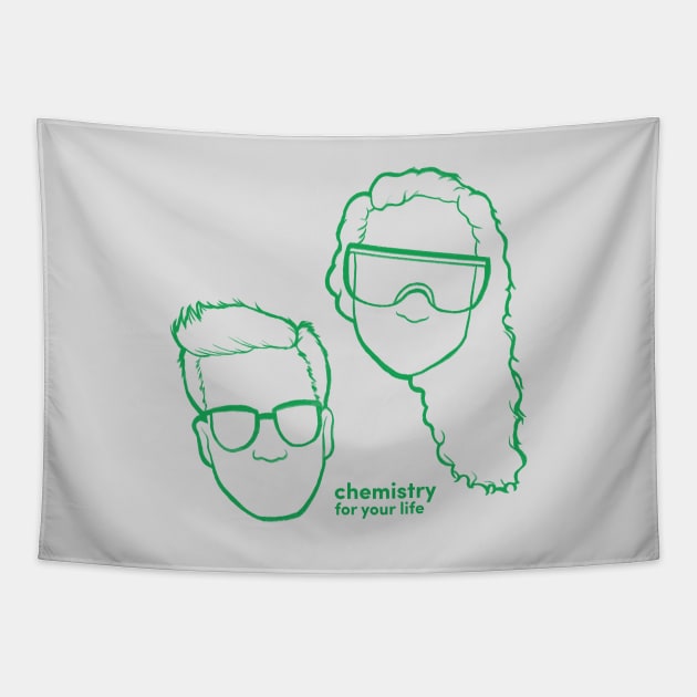 Chem Heads (green) Tapestry by Chemistry For Your Life