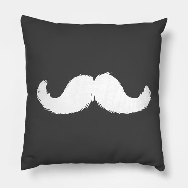 Movember White Pillow by OrtegaSG