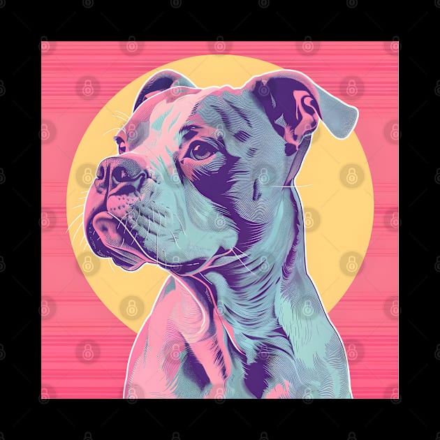 Retro American Staffordshire Terrier: Pastel Pup Revival by NatashaCuteShop