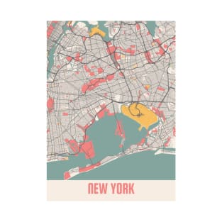 New York - United States Chalk City Map T-Shirt