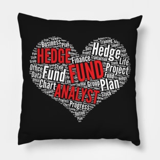 Hedge fund analyst Heart Shape Word Cloud Design print Pillow