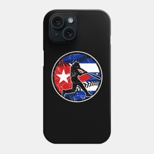 Cuban Flag Baseball Hitter Cuba Baseball Fan Phone Case