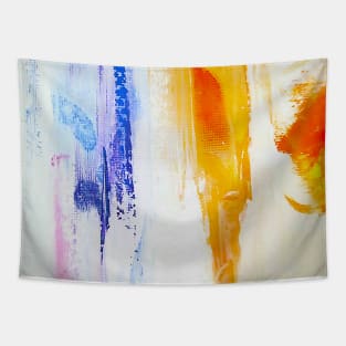 blue and orange abstract painting Tapestry