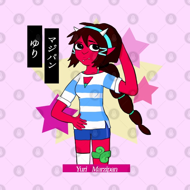 Yuri Marzipan the Oni - Cute Preppy (baby blue stripes) by VixenwithStripes