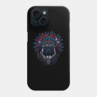 Native American pug Phone Case