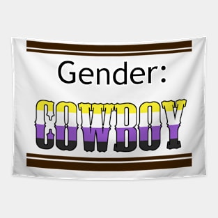 Gender: COWBOY - Enby Colors Tapestry