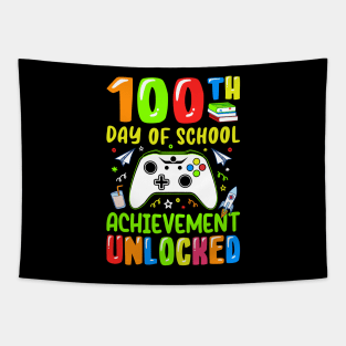 100th Day Of School Achievement Unlocked - Gamer Student Tapestry