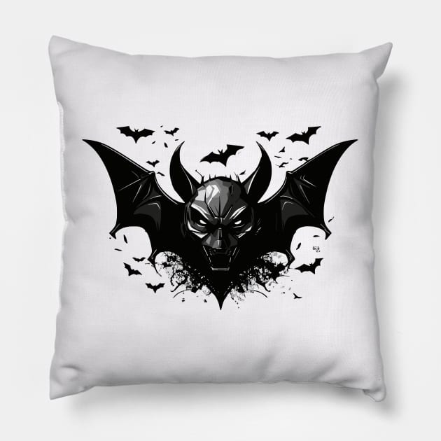 black bat night Pillow by the619hub