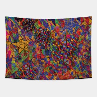 abstract geometric art of solar system Tapestry