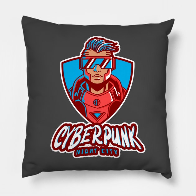 Cyberpunk Night City Pillow by Tip Top Tee's