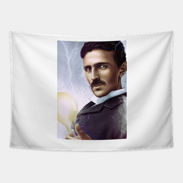 Nikola Tesla Tapestry by dmitryb1