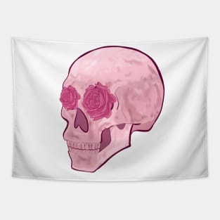 Rose Quartz Skull Tapestry