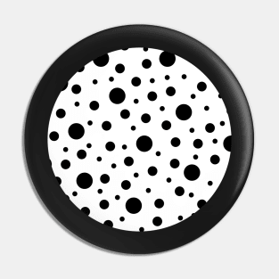 Black White Polka Dot Pattern Pin