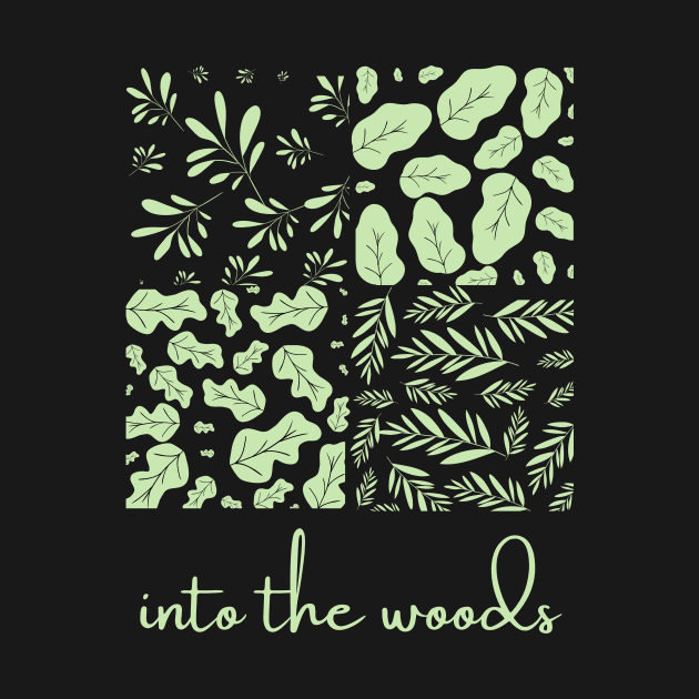 Into the Woods - Green Leaf Patterns Three by Clue Sky