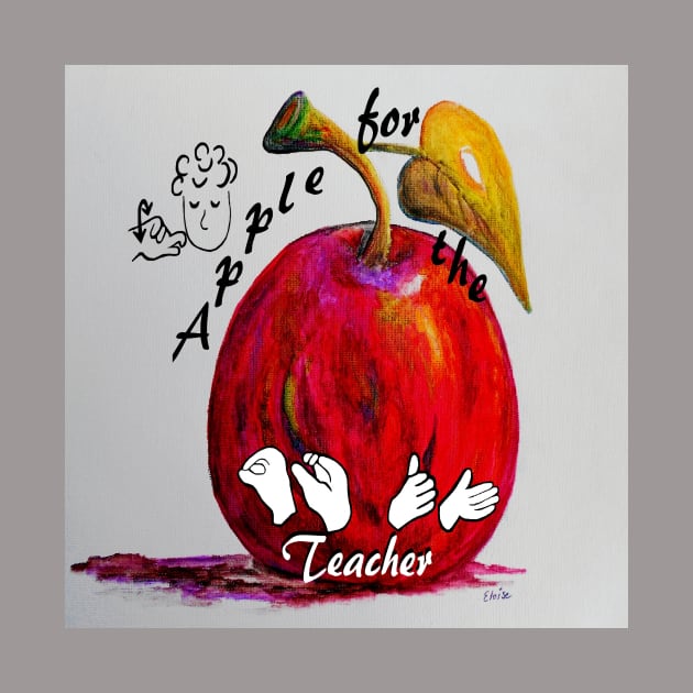 ASL Apple for the Teacher by EloiseART