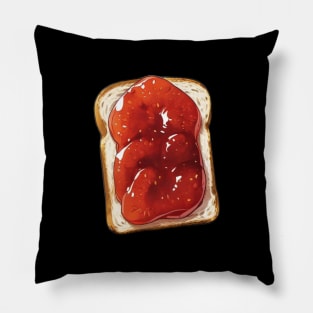 Strawberry Toast Bread Loaf Strawberries Kawaii Yummy Sandwich Vintage Pillow