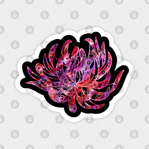 Lotus Flower Mandala Magical Color Light Art Magnet by Rosemarie Guieb Designs