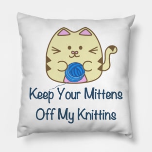 Kittens Knitting Pillow