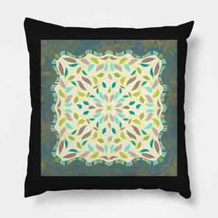 Sage and gold leaves Pillow