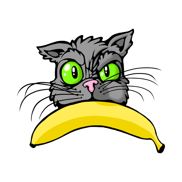 Cat Angry Banana by jitterteez