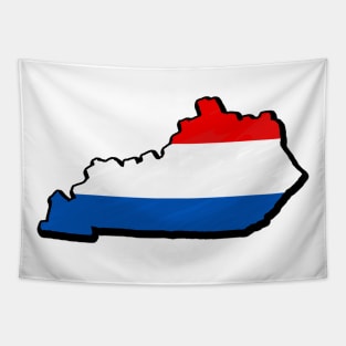 Red, White, and Blue Kentucky Outline Tapestry