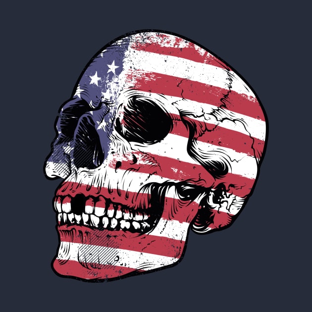 American Flag Skull by rjzinger