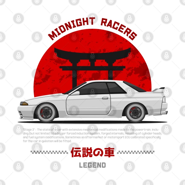 Midnight Racer White GTR R32 JDM by GoldenTuners