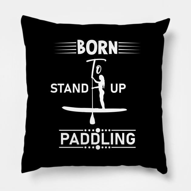 Stand Up Paddling Woman Pillow by Imutobi