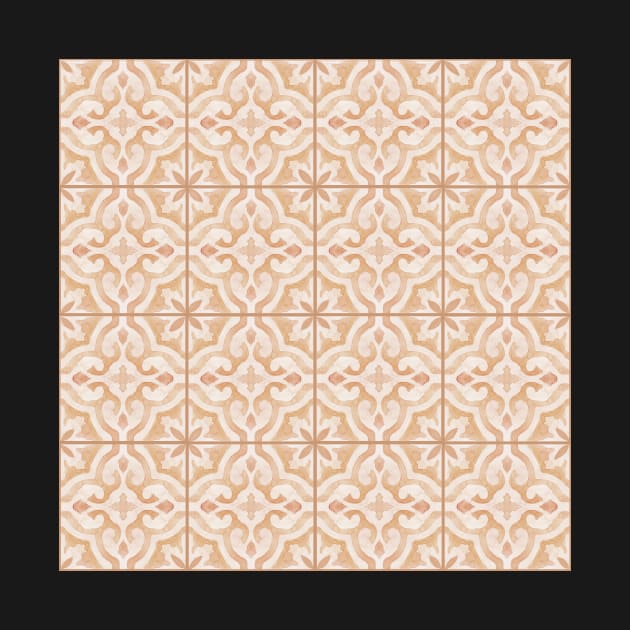 Moroccan tiles orange by cait-shaw