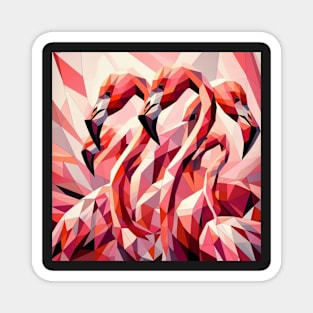 Abstract Pink Flamingos Magnet