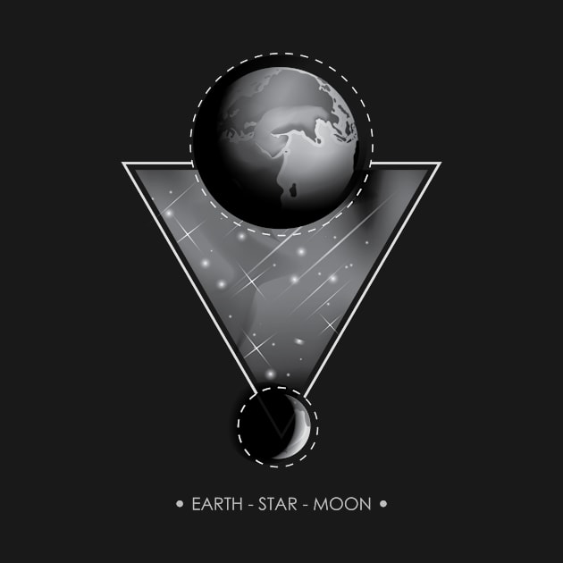 The earth star and moon by flasix