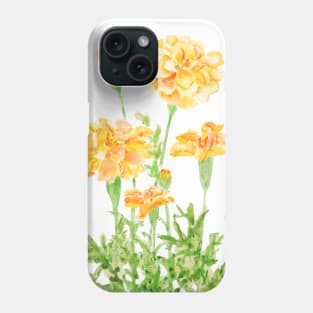 orange Mexican marigold flowers Phone Case