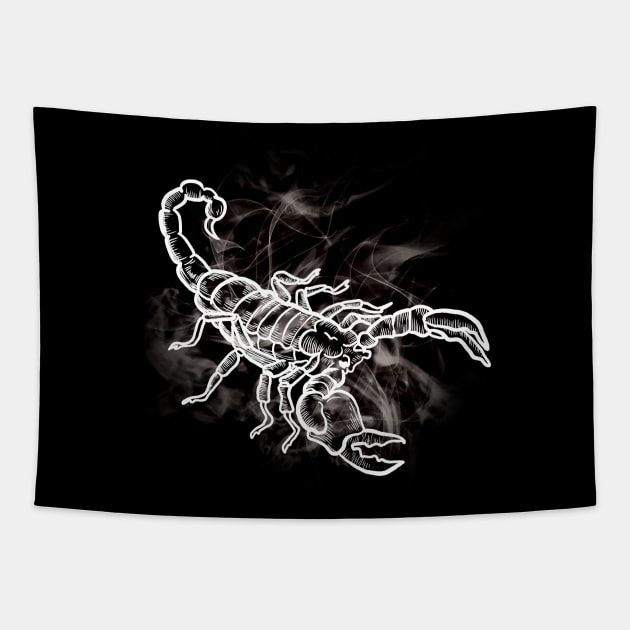 Black & White Scorpion Lover Design Tapestry by LetsBeginDesigns